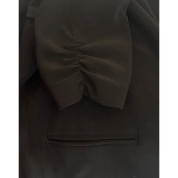 JOSEPH RIBKOFF Short Jacket Blazer Size 8 Black Open Cover Up Ruched 3/4 Sleeves - Picture 8 of 9